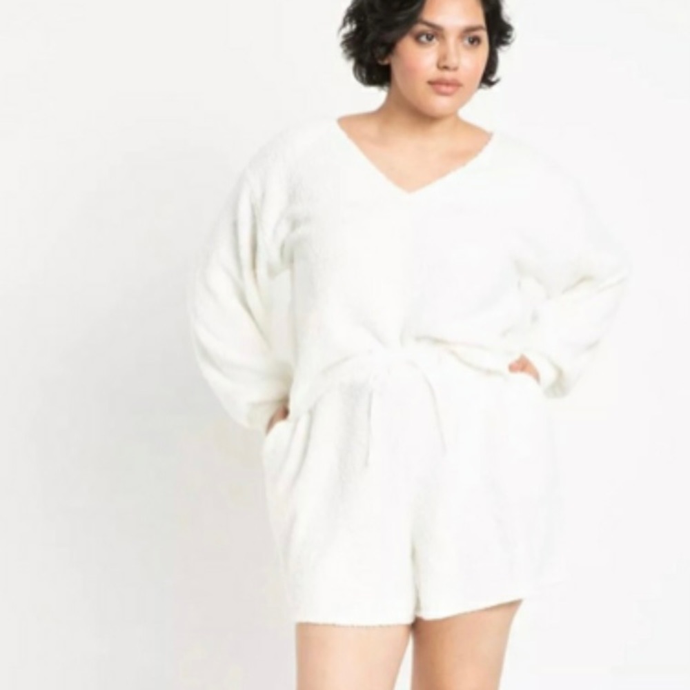 Eloquii fuzzy lounge shorts